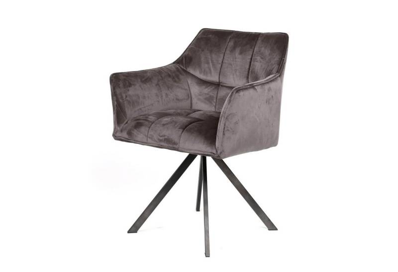 Feeling4Home Armlehnstuhl 2er-Set Armlehnstuhl Spinras Drehbar - Samt, Anthrazit, Weicher und bequemer Stoff von Feeling4Home