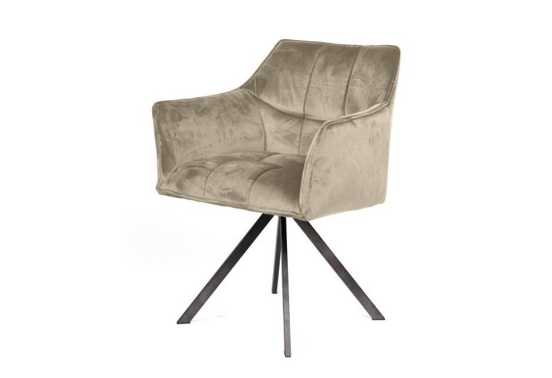 Feeling4Home Armlehnstuhl 2er-Set Armlehnstuhl Spinras Drehbar - Samt, Champagner, Weicher und bequemer Stoff von Feeling4Home