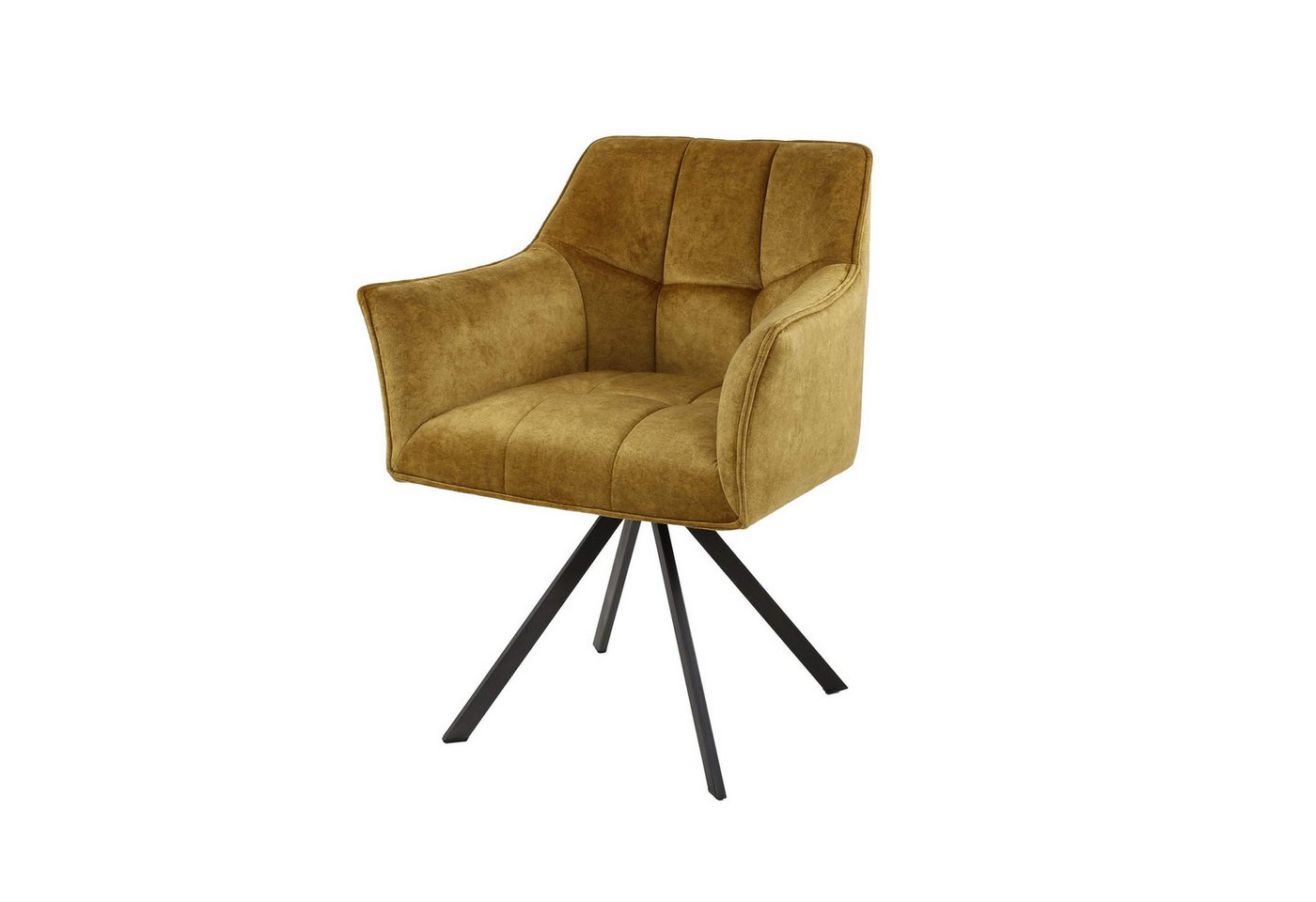 Feeling4Home Armlehnstuhl 2er-Set Armlehnstuhl Spinras Drehbar - Samt, Ocker, Weicher und bequemer Stoff von Feeling4Home