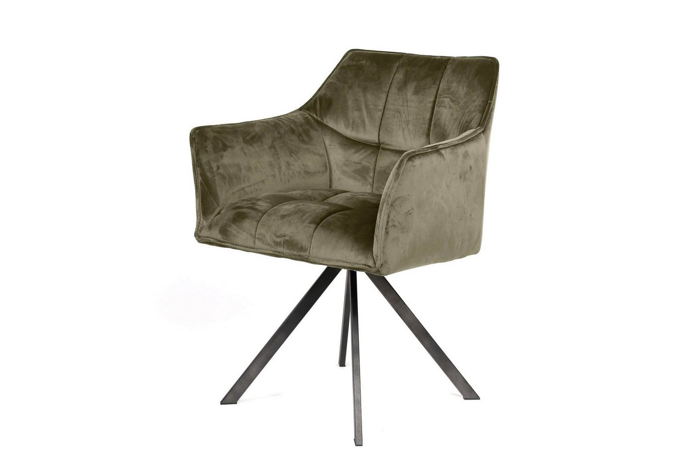 Feeling4Home Armlehnstuhl 2er-Set Armlehnstuhl Spinras Drehbar - Samt, Olive-Grün, Weicher und bequemer Stoff von Feeling4Home