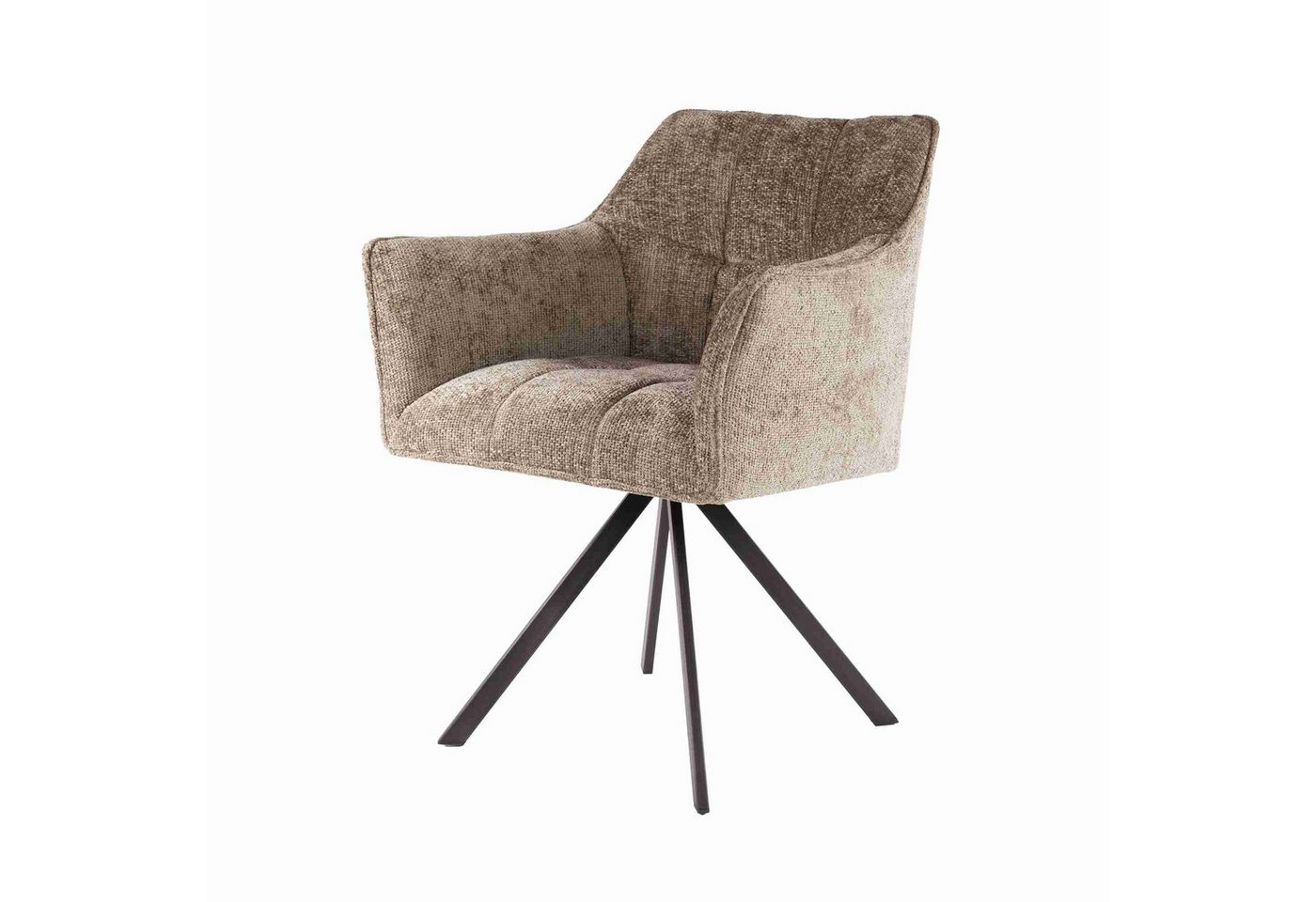 Feeling4Home Armlehnstuhl 2er-Set Armlehnstuhl Spinras Drehbar - Webstoff, Champagner, Weicher und bequemer Stoff von Feeling4Home