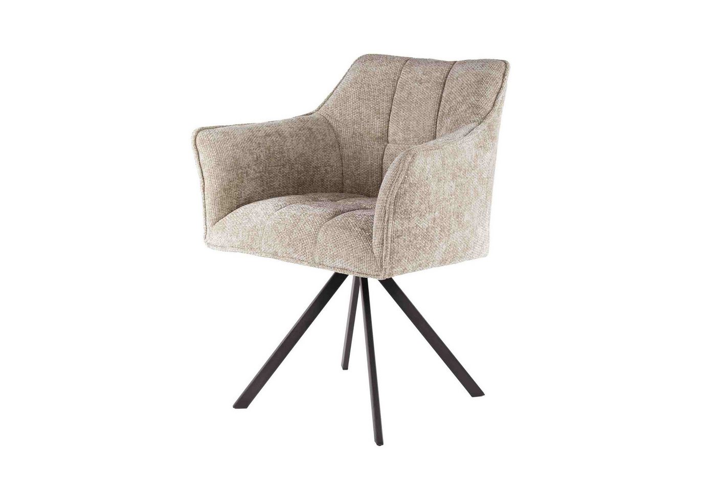 Feeling4Home Armlehnstuhl 2er-Set Armlehnstuhl Spinras Drehbar - Webstoff, Sand, Weicher und bequemer Stoff von Feeling4Home