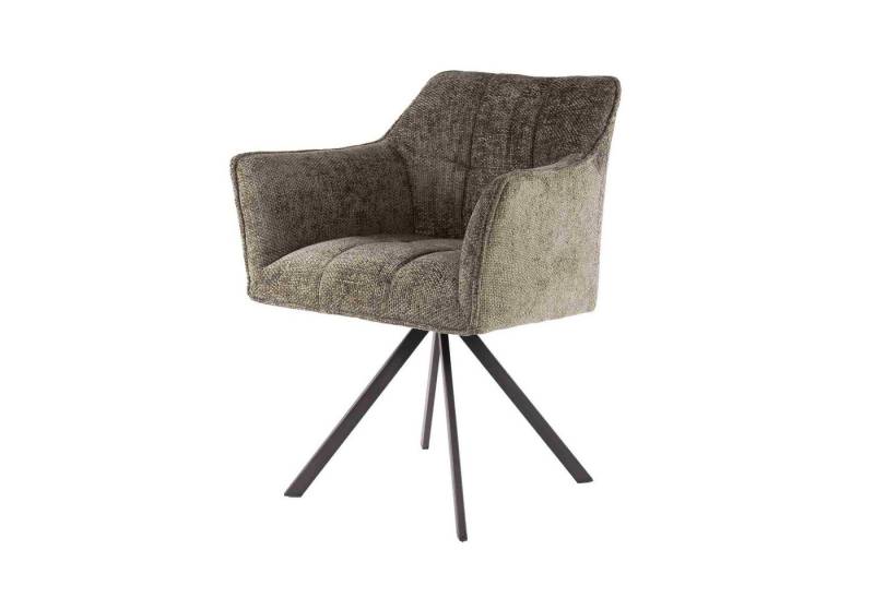 Feeling4Home Armlehnstuhl 2er-Set Armlehnstuhl Spinras Drehbar - Webstoff, Taupe, Weicher und bequemer Stoff von Feeling4Home