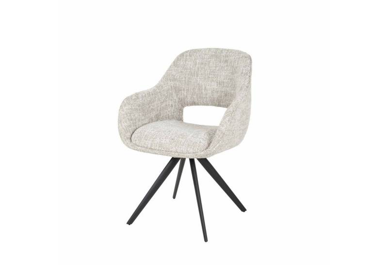 Feeling4Home Armlehnstuhl 2er-Set Armlehnstuhl Turlavara Drehbar - Webstoff, Creme-Grau von Feeling4Home