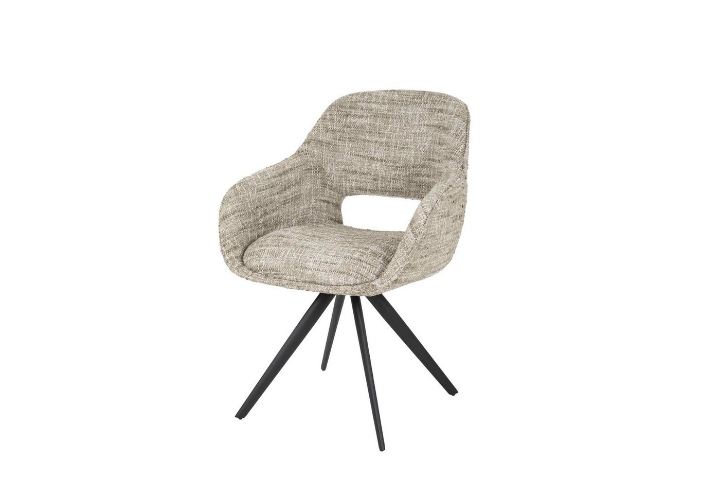 Feeling4Home Armlehnstuhl 2er-Set Armlehnstuhl Turlavara Drehbar - Webstoff, Sand, Weicher und bequemer Stoff von Feeling4Home