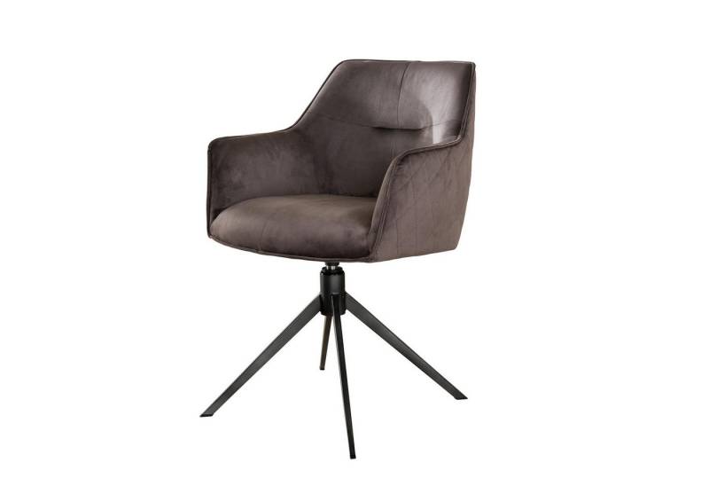 Feeling4Home Armlehnstuhl 2er-Set Armlehnstuhl Vellturna Drehbar - Samt, Anthrazit, Weicher und bequemer Stoff von Feeling4Home