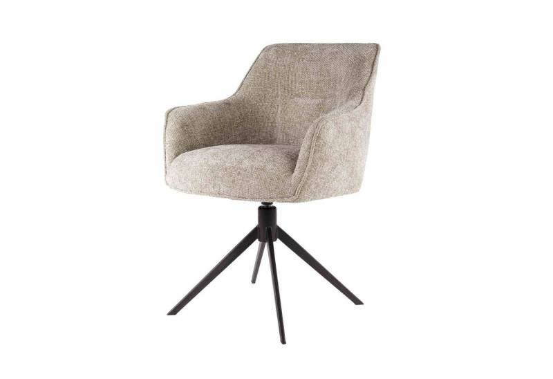 Feeling4Home Armlehnstuhl 2er-Set Armlehnstuhl Vellturna Drehbar - Webstoff, Sand, Weicher und bequemer Stoff von Feeling4Home