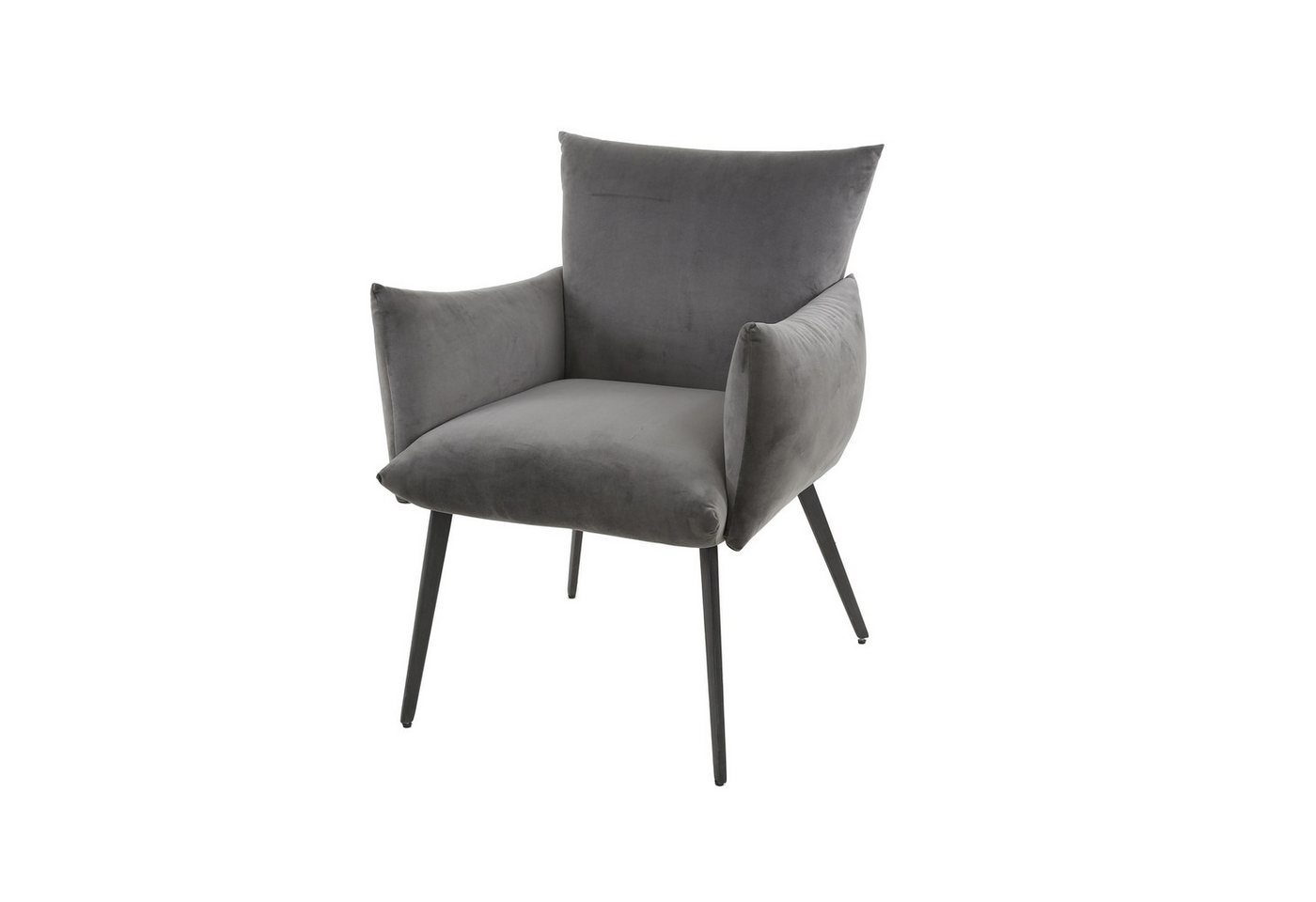 Feeling4Home Armlehnstuhl Armlehnstuhl Luvatelle - Samt, Anthrazit, Weicher und bequemer Stoff von Feeling4Home