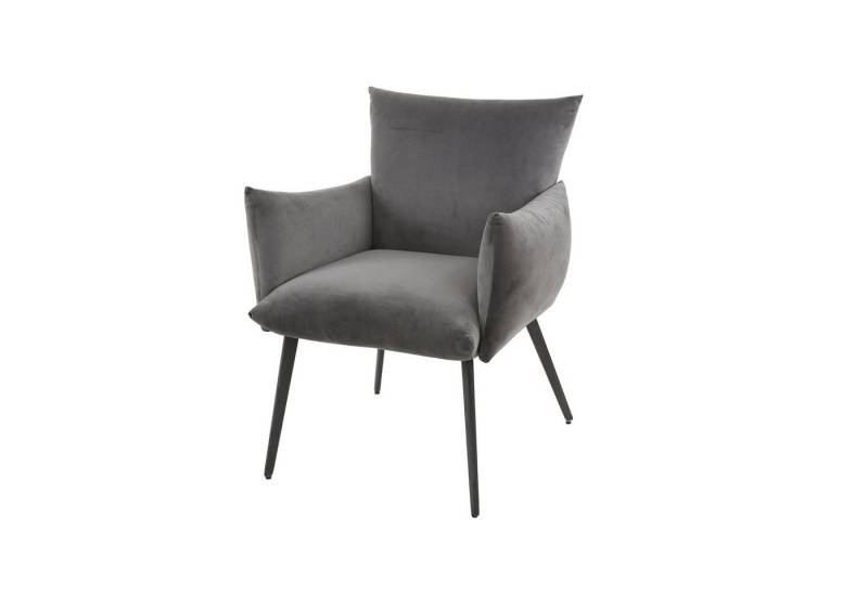 Feeling4Home Armlehnstuhl Armlehnstuhl Luvatelle - Samt, Anthrazit, Weicher und bequemer Stoff von Feeling4Home