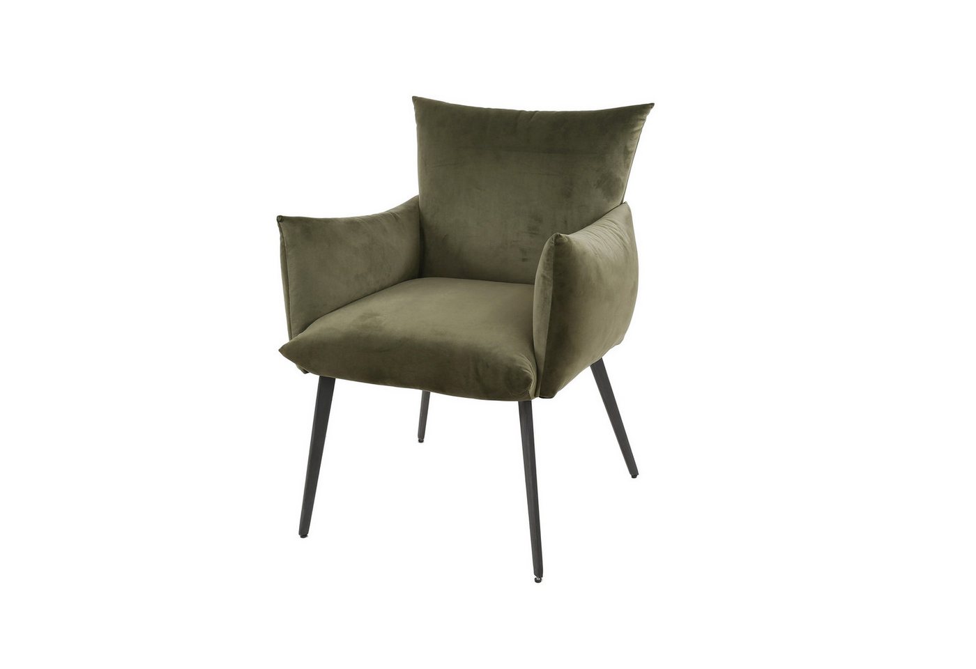 Feeling4Home Armlehnstuhl Armlehnstuhl Luvatelle - Samt, Olive-Grün, Weicher und bequemer Stoff von Feeling4Home
