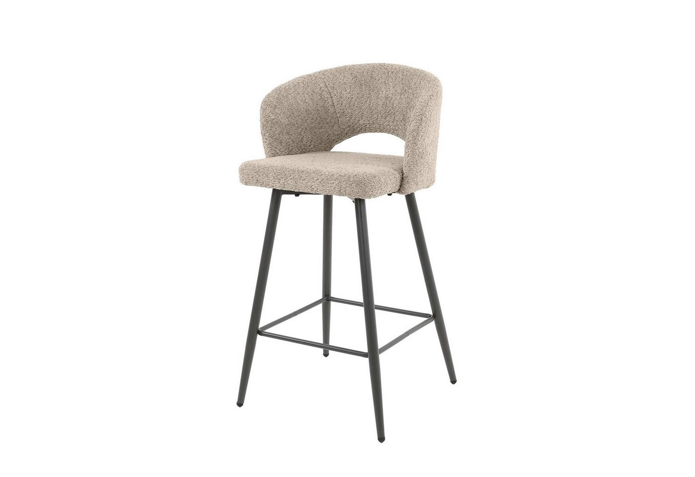 Feeling4Home Barhocker 2er-Set Barhocker Boulse mit Armlehne - Boucle, Sand, Weicher und bequemer Stoff von Feeling4Home