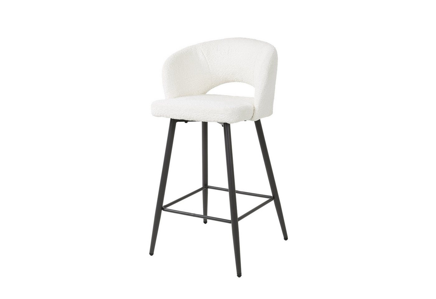 Feeling4Home Barhocker 2er-Set Barhocker Boulse mit Armlehne - Boucle, Weiß von Feeling4Home