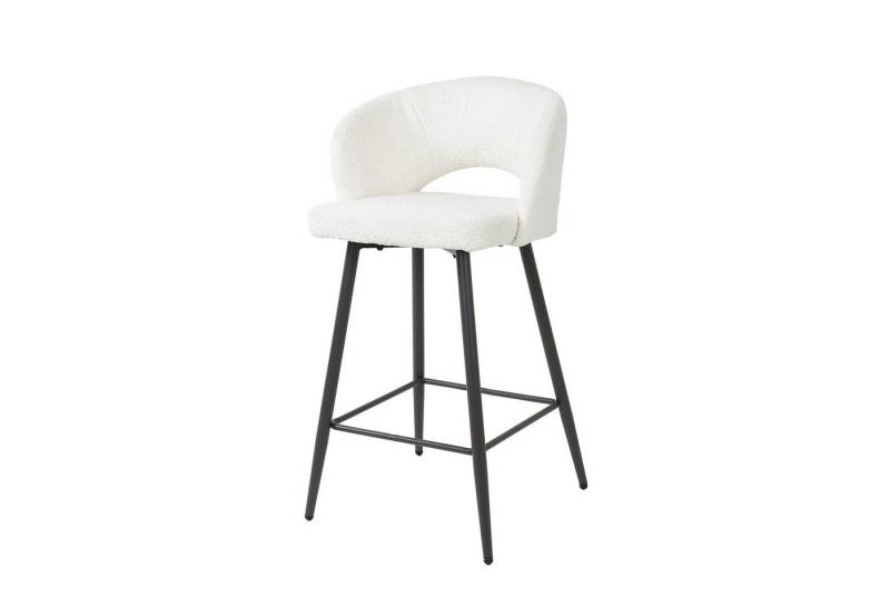 Feeling4Home Barhocker 2er-Set Barhocker Boulse mit Armlehne - Boucle, Weiß von Feeling4Home