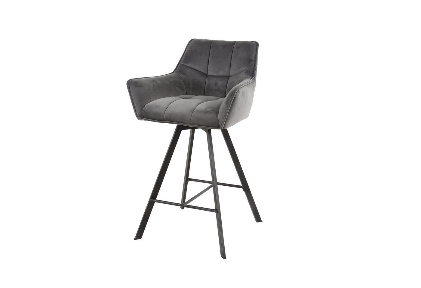 Feeling4Home Barhocker 2er-Set Barhocker Spinras mit Armlehne, Drehbar - Samt, Anthrazit, Mit Fußstütze, Drehbar von Feeling4Home