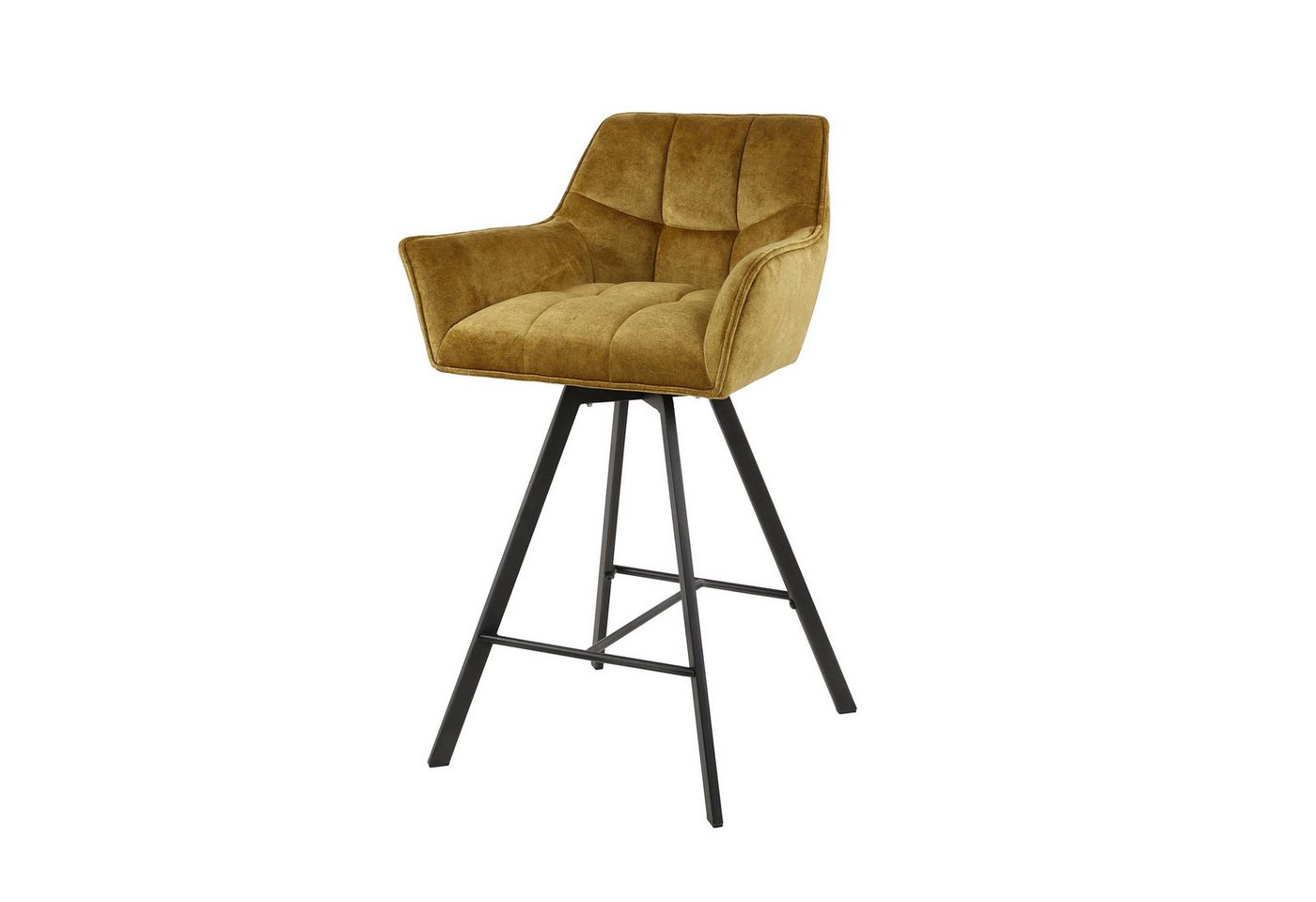 Feeling4Home Barhocker 2er-Set Barhocker Spinras mit Armlehne, Drehbar - Samt, Ocker, Mit Fußstütze, Drehbar von Feeling4Home