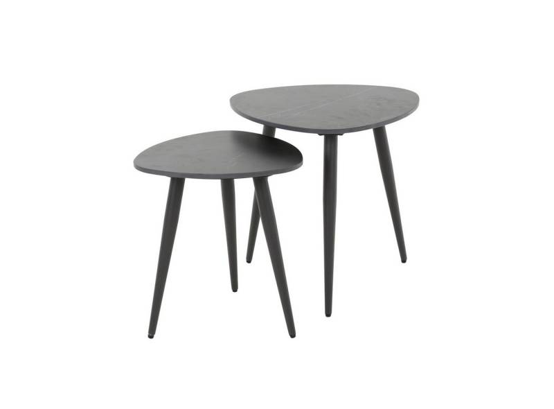 Feeling4Home Beistelltisch 2er-Set Beistelltisch Cerami - schwarze Keramik, Dreieckig, Marmorierte Keramikplatte in Natursteinoptik Feeling4Home Beistelltisch 2er-Set Beistelltisch Cerami - schwarze Keramik, Dreieckig, Marmorierte Keramikplatte in Natursteinoptik von Feeling4Home