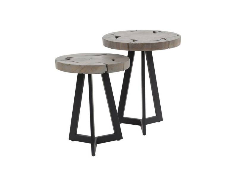 Feeling4Home Beistelltisch 2er-Set Beistelltisch Strimflaw - Teakholz massiv Grau, Ø 35 / 40 cm, Unikat mit Baumstammstruktur und grauer Oberfläche Feeling4Home Beistelltisch 2er-Set Beistelltisch Strimflaw - Teakholz massiv Grau, Ø 35 / 40 cm, Unikat mit Baumstammstruktur und grauer Oberfläche von Feeling4Home