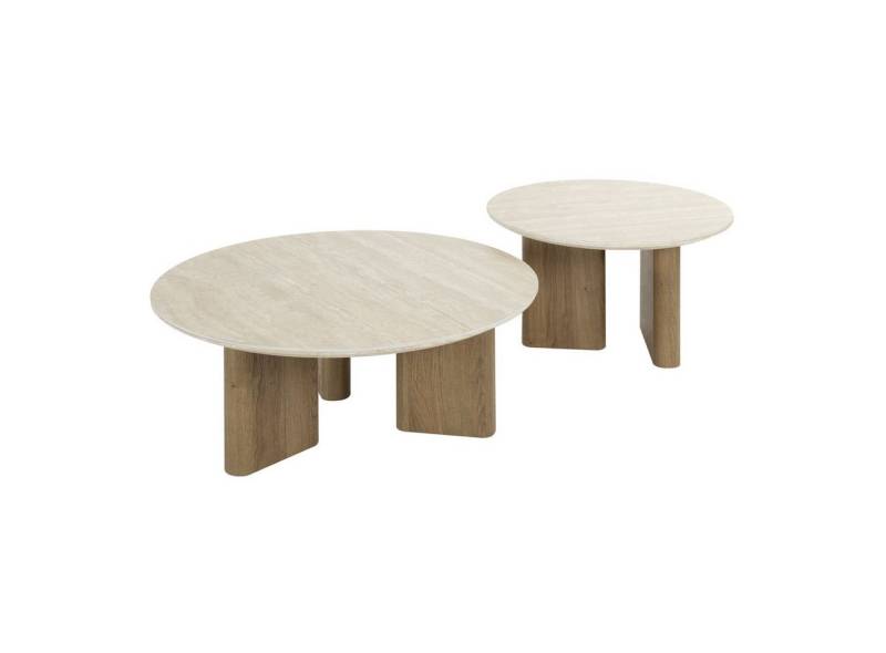 Feeling4Home Couchtisch 2er-Set Couchtisch Joradis - Keramik in Travertin-Optik, Rund, Luxuriöse Keramikplatte in Travertin-Optik, Schweizer Kante Feeling4Home Couchtisch 2er-Set Couchtisch Joradis - Keramik in Travertin-Optik, Rund, Luxuriöse Keramikplatte in Travertin-Optik, Schweizer Kante von Feeling4Home