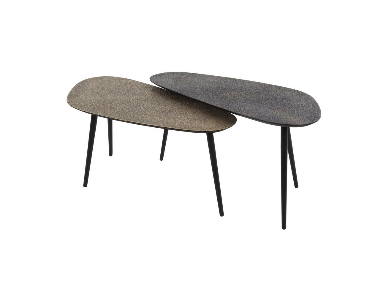 Feeling4Home Couchtisch 2er-Set Couchtisch Metlule Mix - Metall Schwarz-Gold, Organisch, Tischplatte mit strukturierter Oberfläche Feeling4Home Couchtisch 2er-Set Couchtisch Metlule Mix - Metall Schwarz-Gold, Organisch, Tischplatte mit strukturierter Oberfläche von Feeling4Home