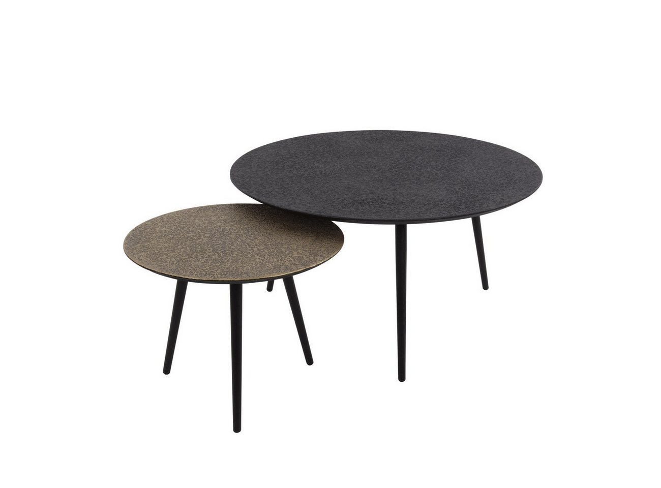Feeling4Home Couchtisch 2er-Set Couchtisch Metlule Mix - Metall Schwarz-Gold, Rund, Tischplatte mit strukturierter Oberfläche Feeling4Home Couchtisch 2er-Set Couchtisch Metlule Mix - Metall Schwarz-Gold, Rund, Tischplatte mit strukturierter Oberfläche von Feeling4Home