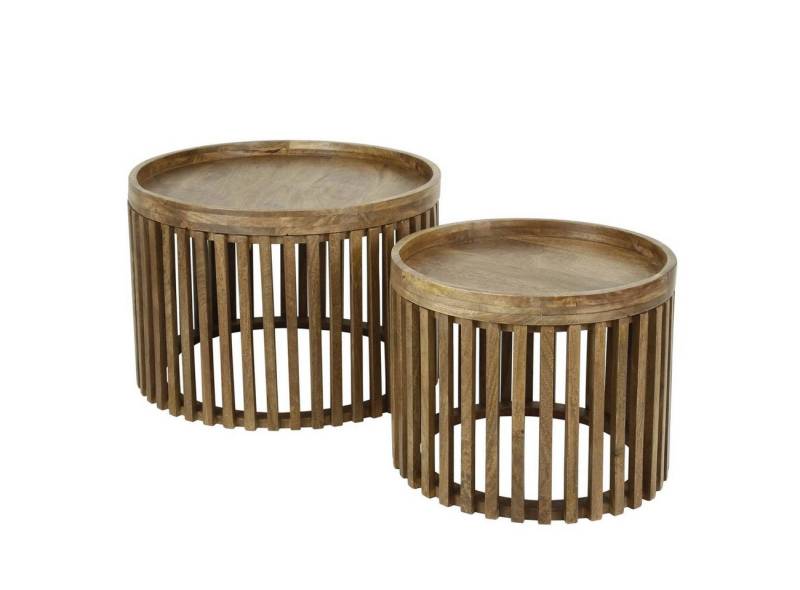 Feeling4Home Couchtisch 2er-Set Couchtisch Tamil - Mangoholz massiv Braun, Ø 50 / 65 cm, Stauraum unter der losen Tischplatte Feeling4Home Couchtisch 2er-Set Couchtisch Tamil - Mangoholz massiv Braun, Ø 50 / 65 cm, Stauraum unter der losen Tischplatte von Feeling4Home