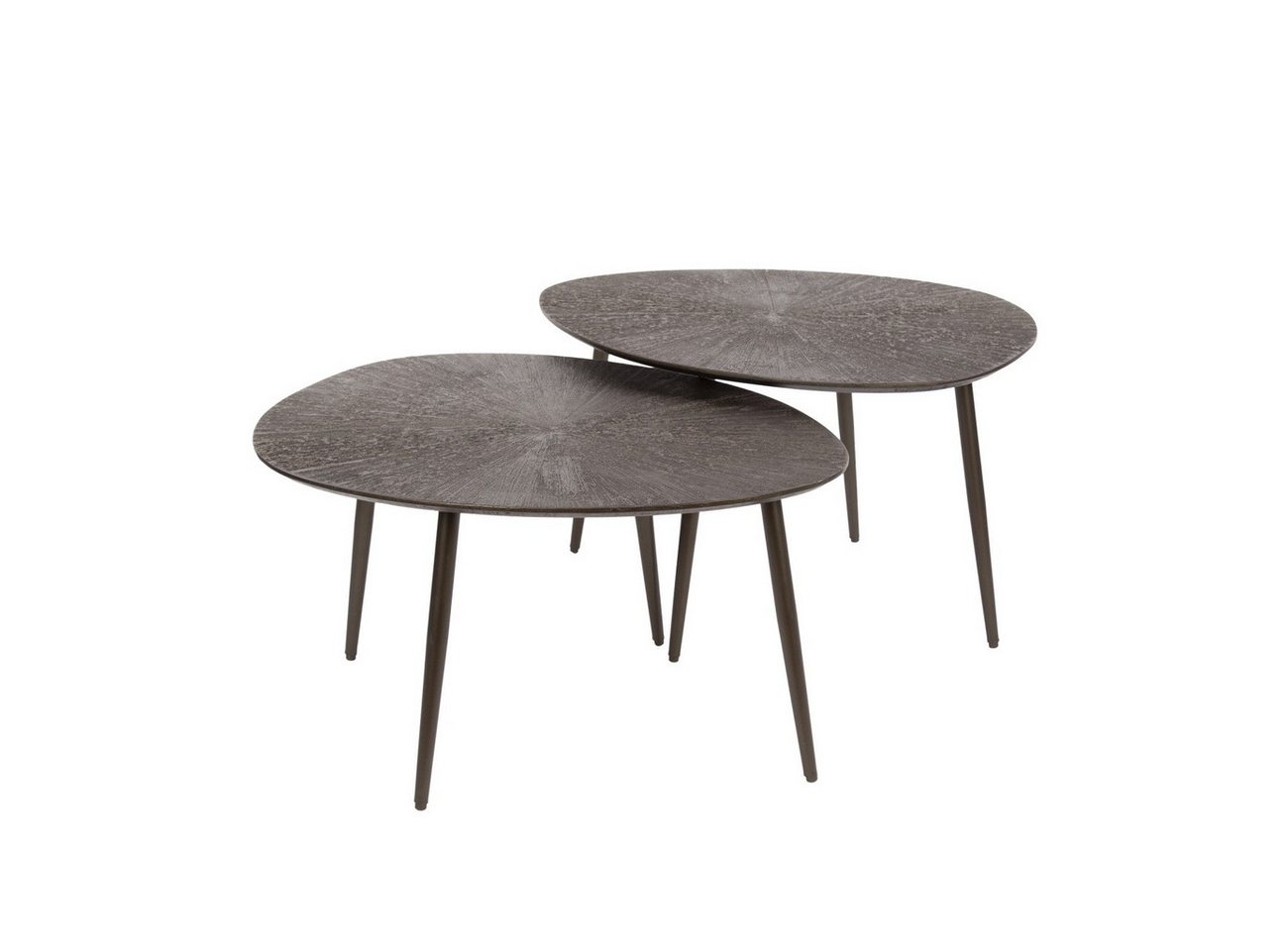 Feeling4Home Couchtisch 2er-Set Couchtisch Taroya - Metall in Braun, Dreieckig, Tischplatte mit Strahlenstruktur & konische Metallbeine Feeling4Home Couchtisch 2er-Set Couchtisch Taroya - Metall in Braun, Dreieckig, Tischplatte mit Strahlenstruktur & konische Metallbeine von Feeling4Home