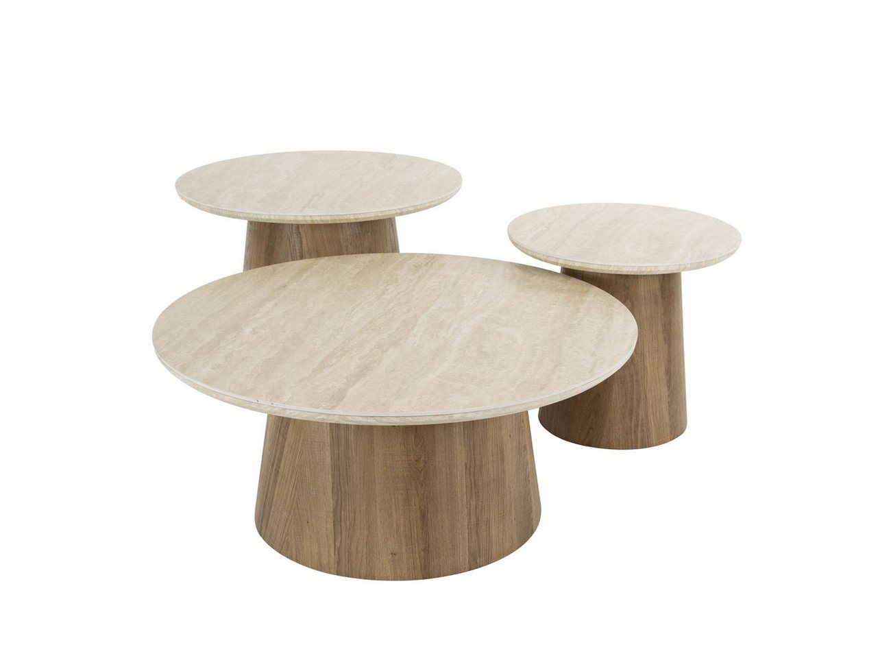 Feeling4Home Couchtisch 3er-Set Couchtisch Joradis - Keramik in Travertin-Optik, Rund, Luxuriöse Keramikplatte in Travertin-Optik, Schweizer Kante Feeling4Home Couchtisch 3er-Set Couchtisch Joradis - Keramik in Travertin-Optik, Rund, Luxuriöse Keramikplatte in Travertin-Optik, Schweizer Kante von Feeling4Home