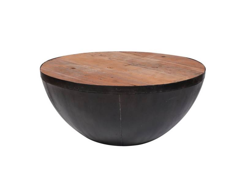 Feeling4Home Couchtisch Couchtisch Gauls - Hartholz recycelt, halbrunder Metallfuß, Ø 90 cm, Unikat im Industrial-Design Feeling4Home Couchtisch Couchtisch Gauls - Hartholz recycelt, halbrunder Metallfuß, Ø 90 cm, Unikat im Industrial-Design von Feeling4Home