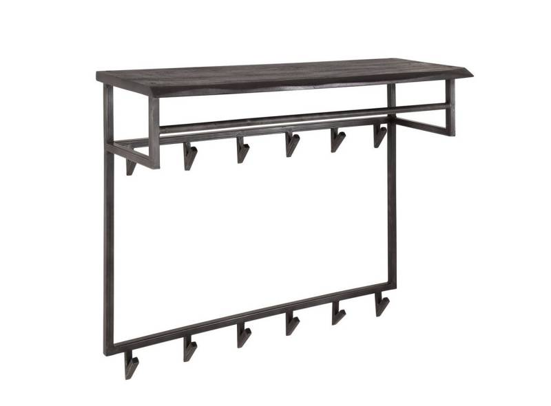 Feeling4Home Garderobe Garderobe Cheyuzi - Akazie massiv Schwarz, mit Hutablage & 12 Haken, Unikat, Hutablage mit feiner Maserung und schwarzem Finish Feeling4Home Garderobe Garderobe Cheyuzi - Akazie massiv Schwarz, mit Hutablage & 12 Haken, Unikat, Hutablage mit feiner Maserung und schwarzem Finish von Feeling4Home