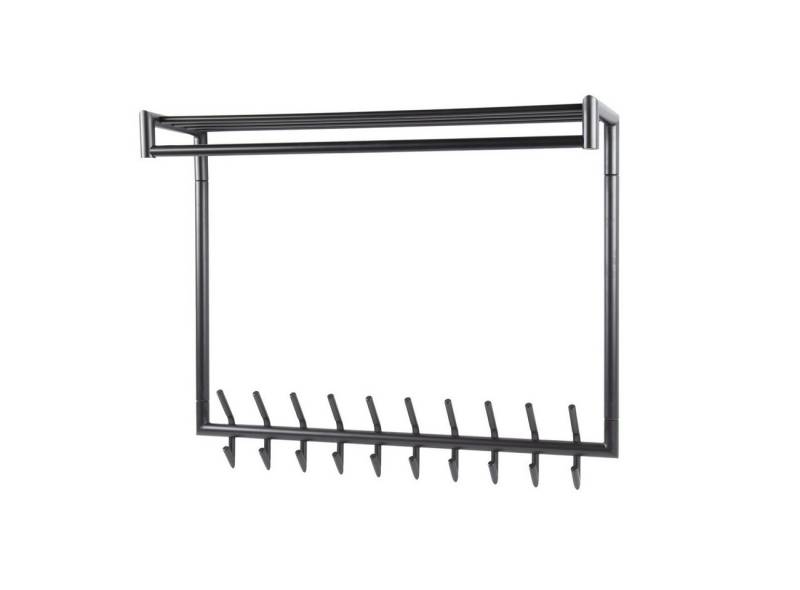 Feeling4Home Garderobe Garderobe Rore - Metall in Dunkelgrau, Hutablage, 20 Haken & Stange, Rundrohr mit mattem Design Feeling4Home Garderobe Garderobe Rore - Metall in Dunkelgrau, Hutablage, 20 Haken & Stange, Rundrohr mit mattem Design von Feeling4Home