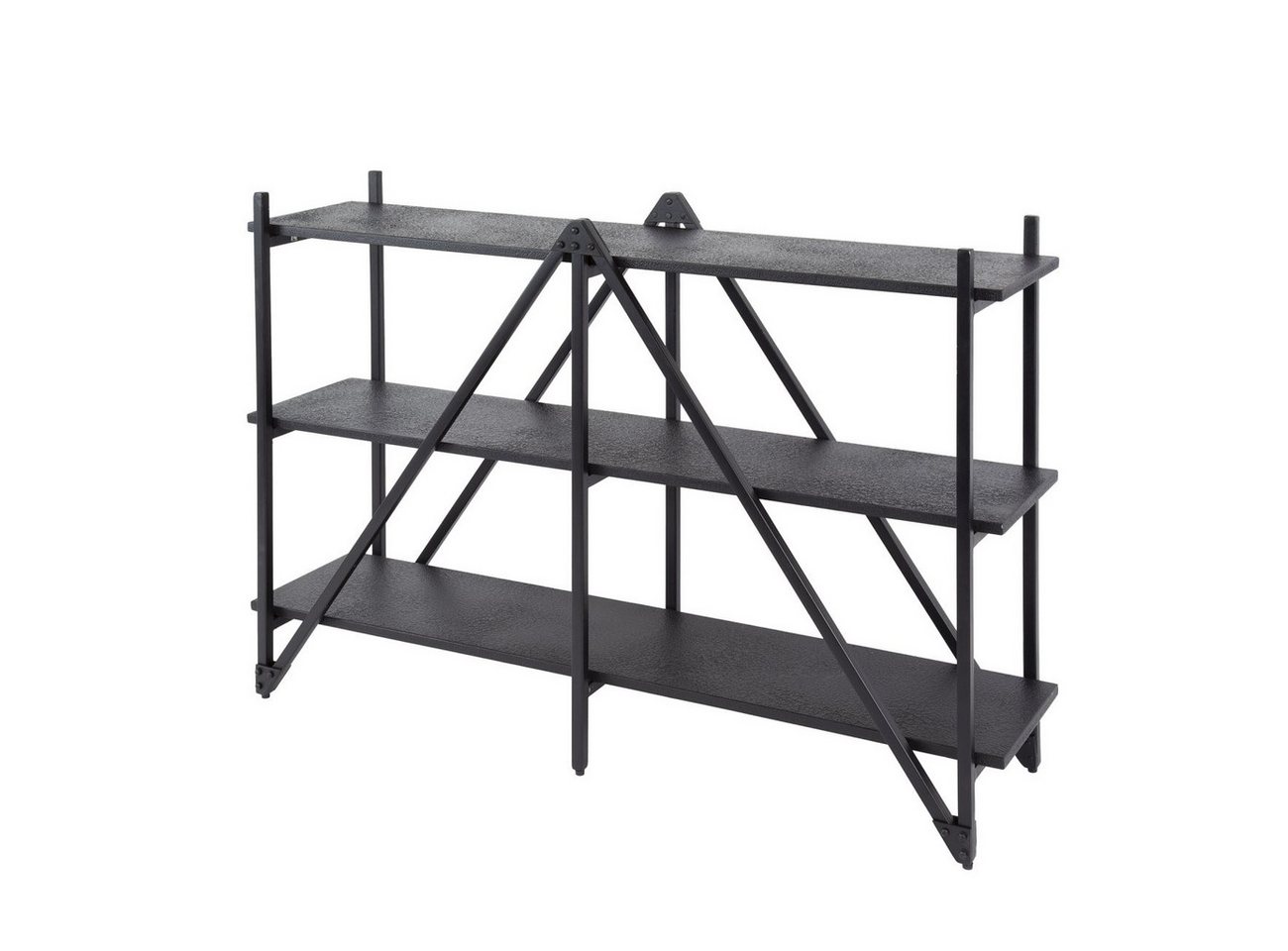 Feeling4Home Konsole Konsole Pouv - dunkelgraue Metall-Optik, mit 2 Böden, 130cm, Mit Flüssigmetallbeschichtung und strukturierte Oberfläche von Feeling4Home