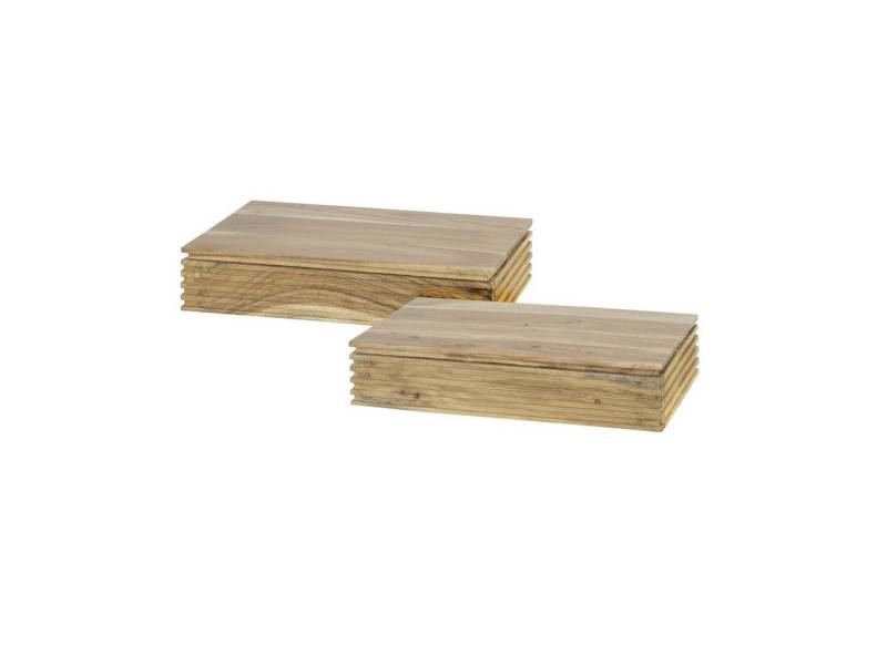 Feeling4Home Nachttisch 2er-Set Nachttisch Booka - Akazie massiv Natur, 1 Schublade, 40 cm, Schwebeoptik in Wellenstruktur Feeling4Home Nachttisch 2er-Set Nachttisch Booka - Akazie massiv Natur, 1 Schublade, 40 cm, Schwebeoptik in Wellenstruktur von Feeling4Home