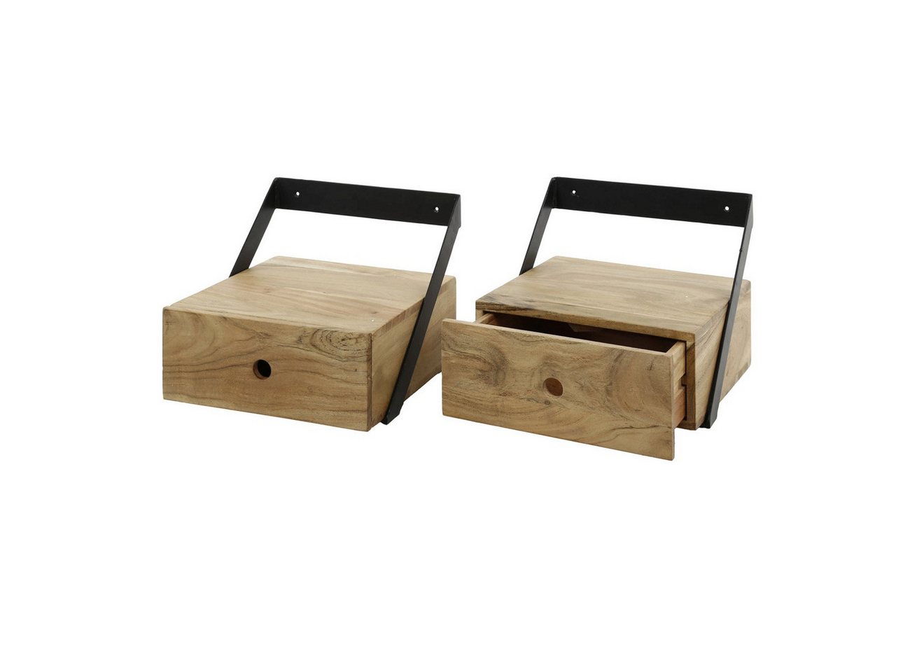 Feeling4Home Nachttisch 2er-Set Nachttisch Dhau - Akazie massiv Natur, mit 1 Schublade, Schwebeoptik mit Metallhalterung Feeling4Home Nachttisch 2er-Set Nachttisch Dhau - Akazie massiv Natur, mit 1 Schublade, Schwebeoptik mit Metallhalterung von Feeling4Home