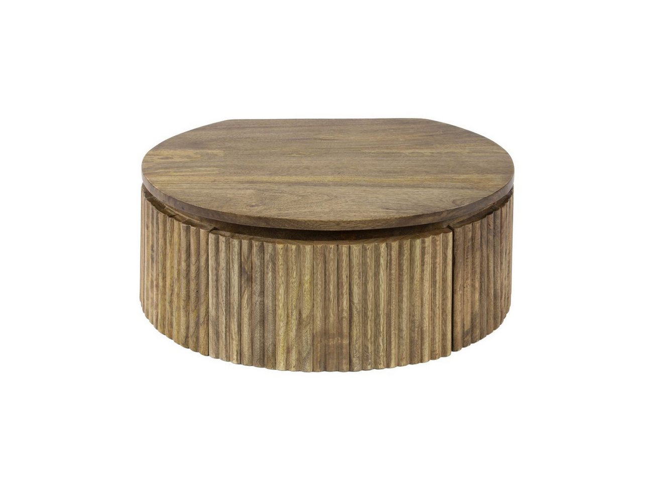 Feeling4Home Nachttisch Runder Nachttisch Vagula - Mangoholz massiv Natur, mit Schublade, Schwebendes Design mit schöner Holzmaserung Feeling4Home Nachttisch Runder Nachttisch Vagula - Mangoholz massiv Natur, mit Schublade, Schwebendes Design mit schöner Holzmaserung von Feeling4Home