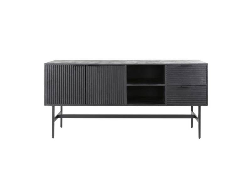 Feeling4Home Sideboard Sideboard Lari - Schwarz, Mangoholz massiv, geriffelte Front, 170 cm, Mir geriffelter Front Feeling4Home Sideboard Sideboard Lari - Schwarz, Mangoholz massiv, geriffelte Front, 170 cm, Mir geriffelter Front von Feeling4Home