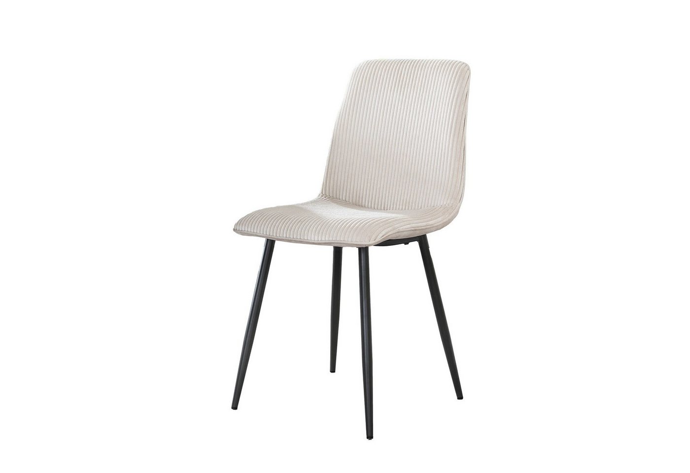 Feeling4Home Stuhl 4er-Set Esszimmerstuhl Ribcaro - Cord-Bezug, Creme, Weicher und bequemer Stoff von Feeling4Home