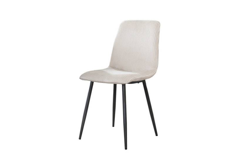 Feeling4Home Stuhl 4er-Set Esszimmerstuhl Ribcaro - Cord-Bezug, Creme, Weicher und bequemer Stoff von Feeling4Home