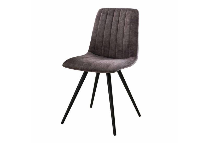 Feeling4Home Stuhl 4er-Set Esszimmerstuhl Velstik - Samt, Grau, Weicher und bequemer Stoff Feeling4Home Stuhl 4er-Set Esszimmerstuhl Velstik - Samt, Grau, Weicher und bequemer Stoff von Feeling4Home