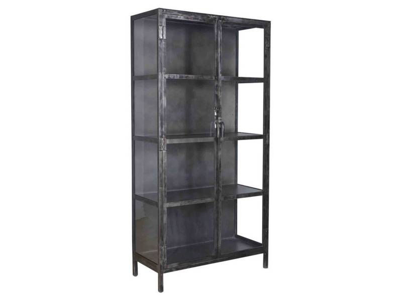 Feeling4Home Vitrine Vitrine Cheol - geschliffenes Metall Dunkelgrau, mit 2 Glastüren Mit Glastüren und metallischem Glanz Feeling4Home Vitrine Vitrine Cheol - geschliffenes Metall Dunkelgrau, mit 2 Glastüren Mit Glastüren und metallischem Glanz von Feeling4Home