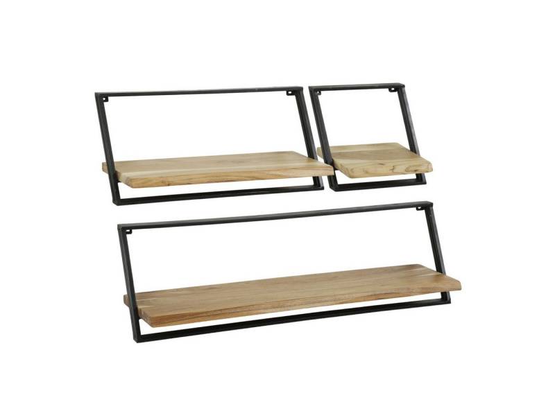 Feeling4Home Wandregal 3er-Set Wandregal Gemea - Akazienholz massiv Natur, mit Metallgestell, Einzigartiges Design mit schräger Anordnung Feeling4Home Wandregal 3er-Set Wandregal Gemea - Akazienholz massiv Natur, mit Metallgestell, Einzigartiges Design mit schräger Anordnung von Feeling4Home