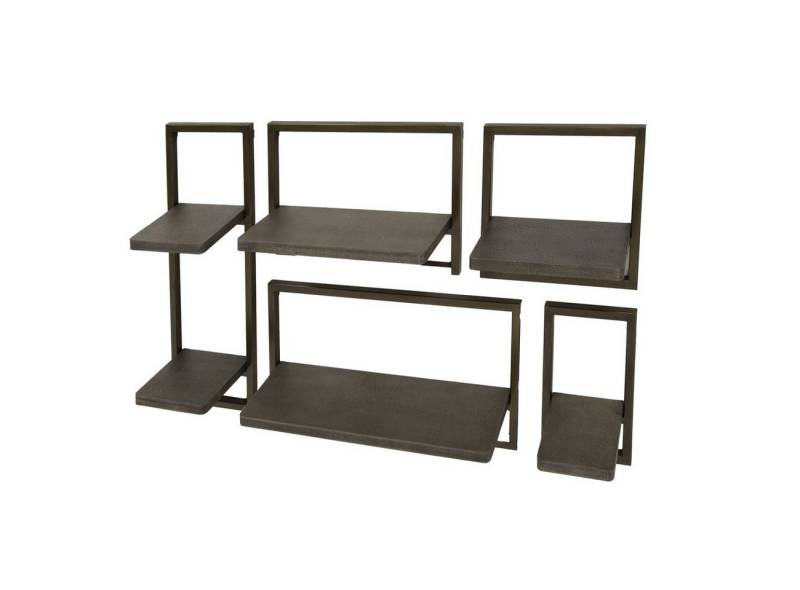 Feeling4Home Wandregal 5er-Set Wandregal Dzelza - Metall Antike Bronze, 6 Ablagen, Ferro-Finish in 3D-struktur, Gestell in Messing-Antikoptik Feeling4Home Wandregal 5er-Set Wandregal Dzelza - Metall Antike Bronze, 6 Ablagen, Ferro-Finish in 3D-struktur, Gestell in Messing-Antikoptik von Feeling4Home