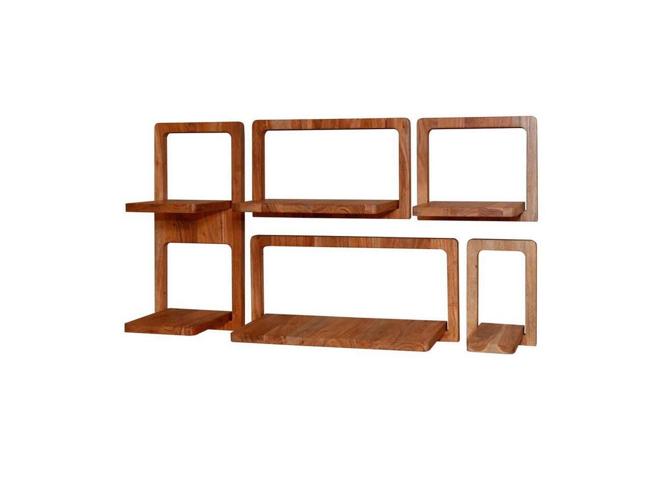 Feeling4Home Wandregal 5er-Set Wandregal Pinda - Akazienholz massiv Natur, Holzrahmen, Mit markanter Holzmaserung und abgerundeten Ecken Feeling4Home Wandregal 5er-Set Wandregal Pinda - Akazienholz massiv Natur, Holzrahmen, Mit markanter Holzmaserung und abgerundeten Ecken von Feeling4Home