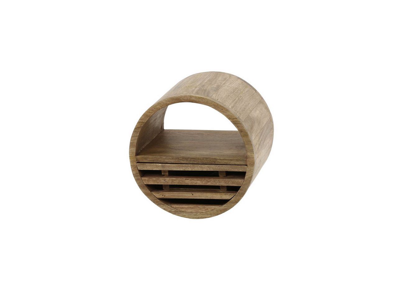 Feeling4Home Wandregal Wandregal Tamil mit Schublade - Mangoholz massiv Braun, Ø 30 cm, Runde Form und eine dekorative Lamellenfront Feeling4Home Wandregal Wandregal Tamil mit Schublade - Mangoholz massiv Braun, Ø 30 cm, Runde Form und eine dekorative Lamellenfront von Feeling4Home
