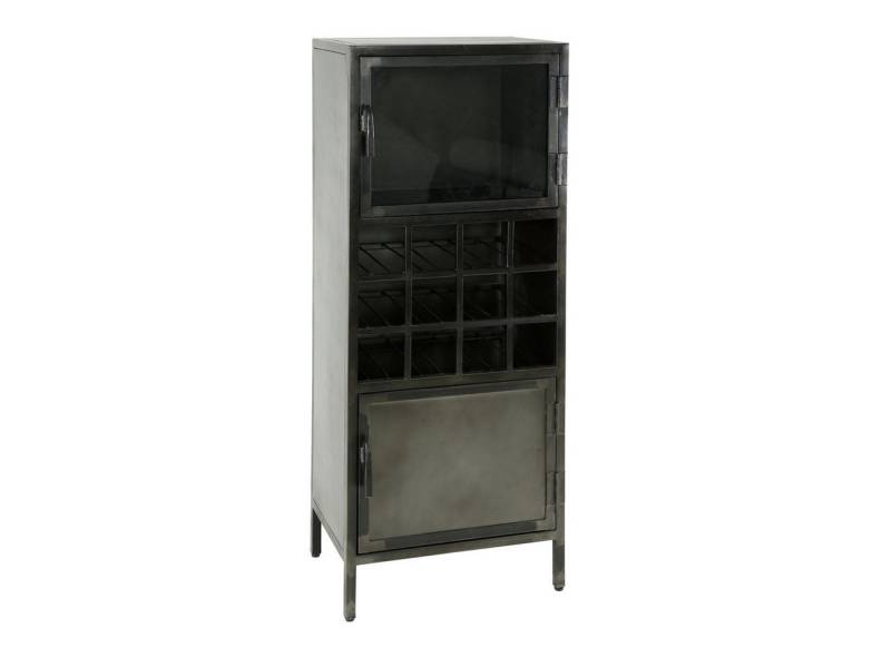 Feeling4Home Weinschrank Weinschrank Cheol - geschliffenes Metall Dunkelgrau, mit 2 Türen Mit Glastüren und Stellschrauben Feeling4Home Weinschrank Weinschrank Cheol - geschliffenes Metall Dunkelgrau, mit 2 Türen Mit Glastüren und Stellschrauben von Feeling4Home
