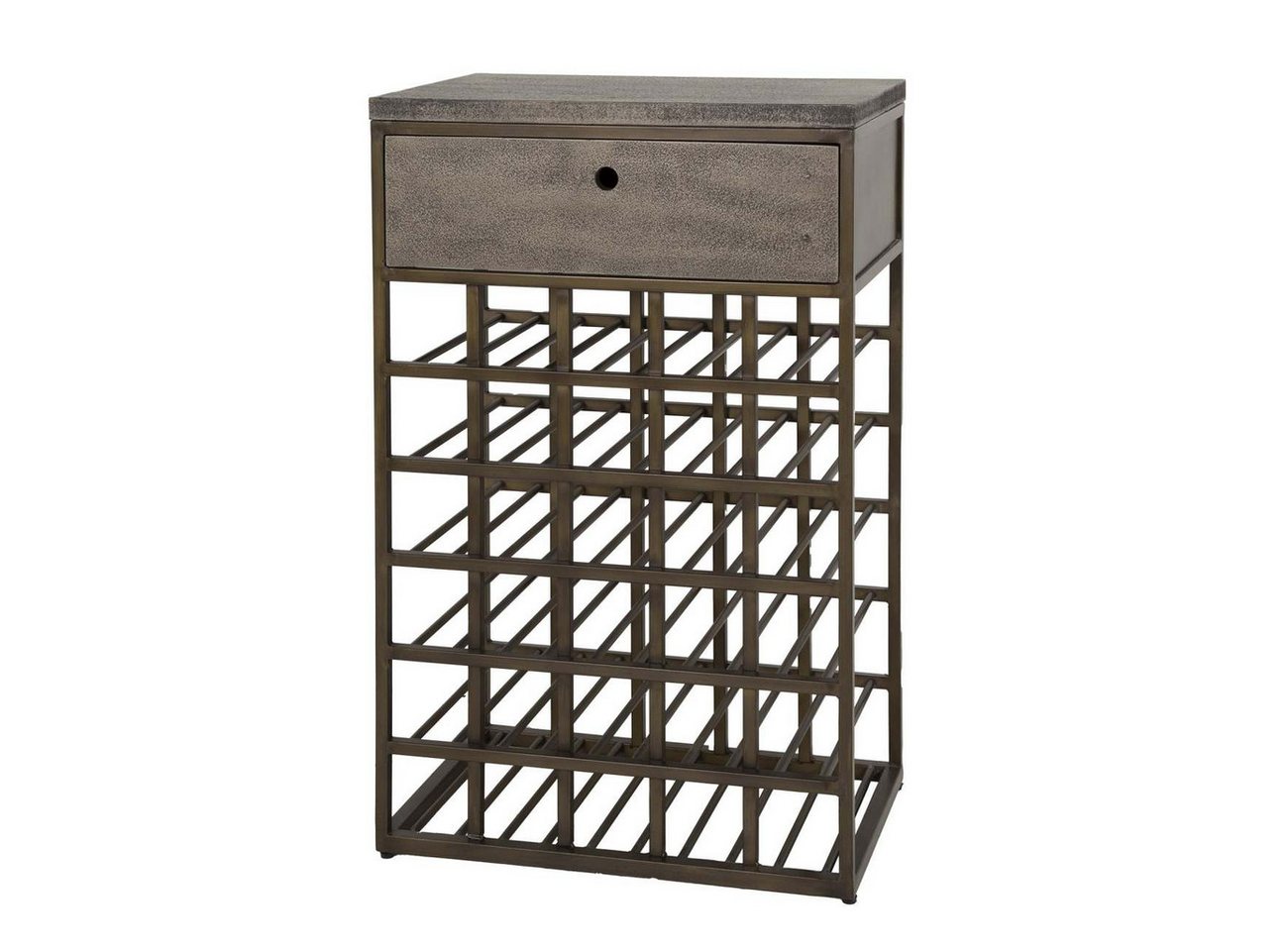 Feeling4Home Weinschrank Weinschrank Dzelza - Metall Antike Bronze, mit 1 Schublade Ferro-Finish in 3D-struktur, Gestell in Messing-Antikoptik Feeling4Home Weinschrank Weinschrank Dzelza - Metall Antike Bronze, mit 1 Schublade Ferro-Finish in 3D-struktur, Gestell in Messing-Antikoptik von Feeling4Home