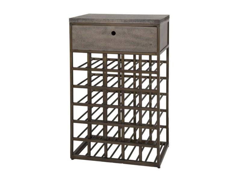 Feeling4Home Weinschrank Weinschrank Dzelza - Metall Antike Bronze, mit 1 Schublade Ferro-Finish in 3D-struktur, Gestell in Messing-Antikoptik Feeling4Home Weinschrank Weinschrank Dzelza - Metall Antike Bronze, mit 1 Schublade Ferro-Finish in 3D-struktur, Gestell in Messing-Antikoptik von Feeling4Home