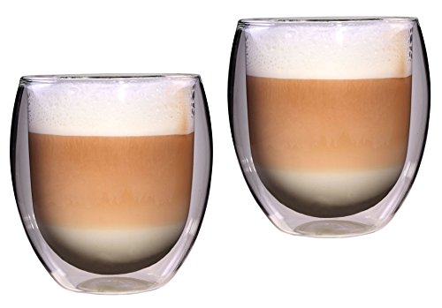 Feelino Rondo 2x 400ml XXL doppelwandige Thermo-Teegläser / Kaffeegläser, 2 x 400 ml von Feelino