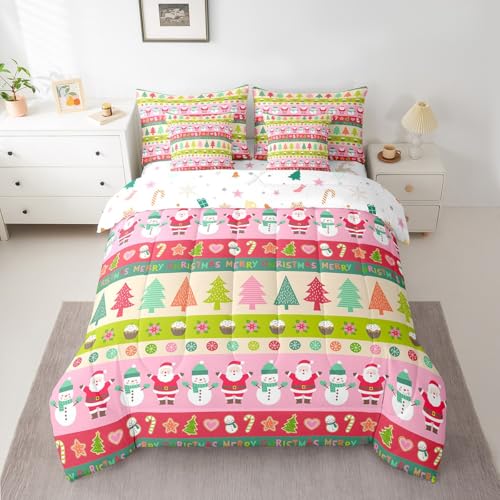 Feelyou 7-teiliges Bettwäsche-Set mit Cartoon-Motiv, für Kinder, Jungen, Mädchen, Weihnachtsmann, Schneemann, Bettdeckenbezug, Rosa, Weihnachtsmotiv, Bettdecke, Schlafzimmer, Dekoration, Baum Feelyou 7-teiliges Bettwäsche-Set mit Cartoon-Motiv, für Kinder, Jungen, Mädchen, Weihnachtsmann, Schneemann, Bettdeckenbezug, Rosa, Weihnachtsmotiv, Bettdecke, Schlafzimmer, Dekoration, Baum von Feelyou