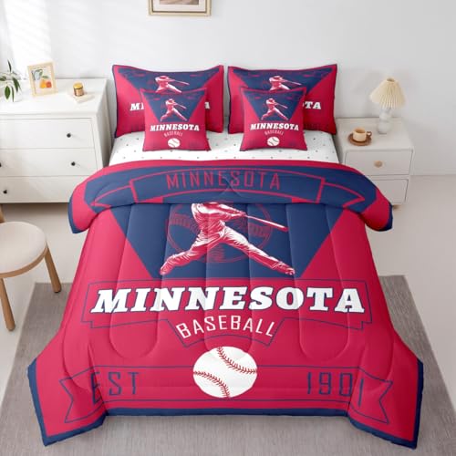 Feelyou Baseball-Bettwäsche-Set für Jungen, 7-teilig, Doppelbettgröße, Minnesota-Bett in einer Tasche, Kinder, Jungen, Mädchen, Baseball-Stadt-Bettwäsche-Set, Sport, Spiel, Schlafzimmer, Dekoration Feelyou Baseball-Bettwäsche-Set für Jungen, 7-teilig, Doppelbettgröße, Minnesota-Bett in einer Tasche, Kinder, Jungen, Mädchen, Baseball-Stadt-Bettwäsche-Set, Sport, Spiel, Schlafzimmer, Dekoration von Feelyou