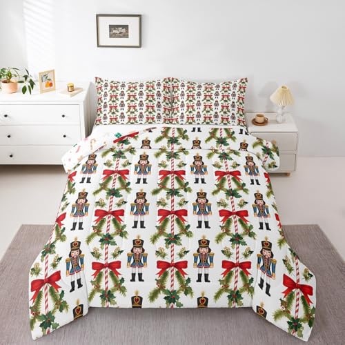Feelyou Bettwäsche-Set mit Aufschrift "Merry Christmas", für Kinder, Jungen, Mädchen, Weihnachtsmotiv, Hirsch, Elch, Dekoration, Bettdecken-Set, King-Size-Größe, Weihnachten, Nussknacker Feelyou Bettwäsche-Set mit Aufschrift "Merry Christmas", für Kinder, Jungen, Mädchen, Weihnachtsmotiv, Hirsch, Elch, Dekoration, Bettdecken-Set, King-Size-Größe, Weihnachten, Nussknacker von Feelyou